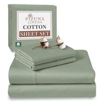 Conjunto de lençóis Pizuna Pure 100% algodão 400TC Queen Sea Foam