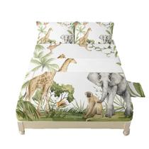 Conjunto de lençóis QOOMO Wild Animal Queen Size com bolso profundo de 16 polegadas