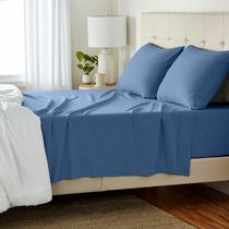 Conjunto de Lençóis Queen Amazon Basics - Algodão Jersey Chambray