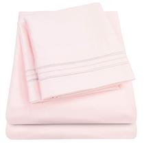 Conjunto de Lençóis Queen Sweet Home Collection 1500 Supreme - Rosa Claro Conjunto de Lençóis Queen Sweet Home Collection 1500 Supreme - Rosa Claro