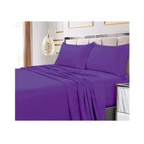Conjunto de lençóis roxo de 2.0 quadrados (Queen) - 144 fios