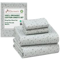 Conjunto de lençóis RUVANTI 100% algodão orgânico king size, 4 peças
