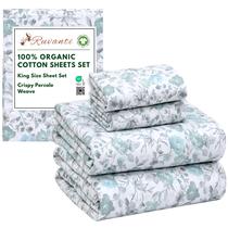 Conjunto de lençóis RUVANTI 100% algodão orgânico king size, 4 peças Conjunto de lençóis RUVANTI 100% algodão orgânico king size, 4 peças