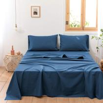 Conjunto de lençóis Simple&Opulence Belgian Linen Queen Classic Blue Conjunto de lençóis Simple&Opulence Belgian Linen Queen Classic Blue