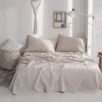 Conjunto de lençóis Simple & Opulence Belgian Linen, tamanho duplo, linho/bege