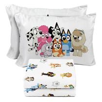 Conjunto de lençóis Sunny Side Up Bluey & Friends completo de 4 peças