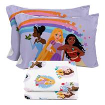 Conjunto de lençóis Sunny Side Up Disney Princess completo com 4 peças Conjunto de lençóis Sunny Side Up Disney Princess completo com 4 peças
