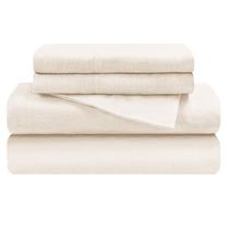 Conjunto de lençóis Superior Flannel-SH Queen Ivory 100% algodão
