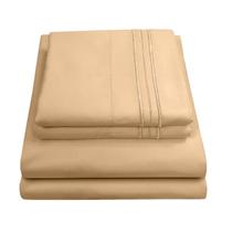 Conjunto de Lençóis Sweet Home Collection 1800 Supreme Twin - Bege