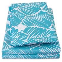 Conjunto de Lençóis Sweet Home Collection - Estampa Tropical Leaf Teal Conjunto de Lençóis Sweet Home Collection - Estampa Tropical Leaf Teal