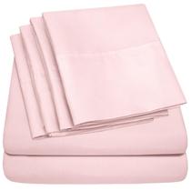 Conjunto de Lençóis Sweet Home Collection Queen - 6 Peças - Rosa Claro
