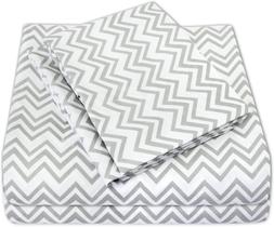 Conjunto de Lençóis Sweet Home Collection Twin Chevron Cinza