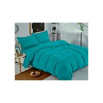 Conjunto de lençóis Turquesa Unicolor de 2,5 quadrados (King) 144 fios Conjunto de lençóis Turquesa Unicolor de 2,5 quadrados (King) 144 fios