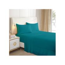 Conjunto de lençóis Turquoise 2.0 Squares (Queen) com 144 fios