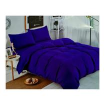 Conjunto de lençóis Unicolor azul, 1,5 assentos, 144 fios, 50% algodão Conjunto de lençóis Unicolor azul, 1,5 assentos, 144 fios, 50% algodão