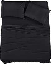 Conjunto de lençóis Utopia Bedding King Brushed Microfiber Black 4 unidades Conjunto de lençóis Utopia Bedding King Brushed Microfiber Black 4 unidades