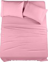 Conjunto de lençóis Utopia Bedding King Brushed Microfiber Pink 4 unidades Conjunto de lençóis Utopia Bedding King Brushed Microfiber Pink 4 unidades