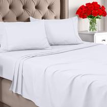 Conjunto de lençóis Utopia Bedding King Size em microfibra escovada branca Conjunto de lençóis Utopia Bedding King Size em microfibra escovada branca