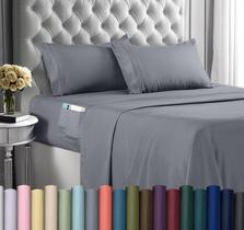 Conjunto de lençóis Utopia Bedding King Size, microfibra, 4 peças, cinza Conjunto de lençóis Utopia Bedding King Size, microfibra, 4 peças, cinza