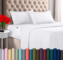 Conjunto de lençóis Utopia Bedding, microfibra de tamanho completo, 4 peças, branco Conjunto de lençóis Utopia Bedding, microfibra de tamanho completo, 4 peças, branco