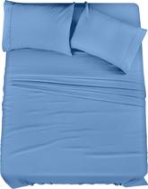 Conjunto de lençóis Utopia Bedding, microfibra totalmente escovada, azul holandês Conjunto de lençóis Utopia Bedding, microfibra totalmente escovada, azul holandês