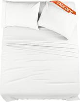 Conjunto de lençóis Utopia Bedding, pacote completo de 4 peças com 10 brancos Conjunto de lençóis Utopia Bedding, pacote completo de 4 peças com 10 brancos
