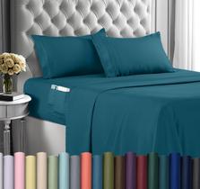 Conjunto de lençóis Utopia Bedding Queen Microfiber, 4 peças, azul jeans Conjunto de lençóis Utopia Bedding Queen Microfiber, 4 peças, azul jeans