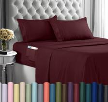 Conjunto de lençóis Utopia Bedding Queen Microfiber 4 peças Borgonha Conjunto de lençóis Utopia Bedding Queen Microfiber 4 peças Borgonha