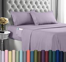 Conjunto de lençóis Utopia Bedding Queen Soft Microfiber, 4 peças de lavanda