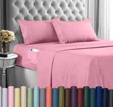 Conjunto de lençóis Utopia Bedding Queen Soft Microfiber 4 peças rosa