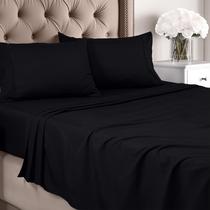 Conjunto de lençóis Utopia Bedding totalmente escovado em microfibra preta Conjunto de lençóis Utopia Bedding totalmente escovado em microfibra preta