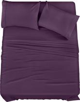 Conjunto de lençóis Utopia Bedding totalmente escovado em microfibra roxa Conjunto de lençóis Utopia Bedding totalmente escovado em microfibra roxa