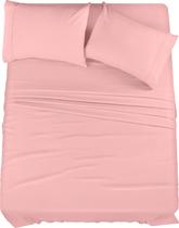 Conjunto de lençóis Utopia Bedding, totalmente escovado, microfibra rosa, 4 peças