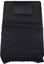 Conjunto de lençóis Utopia Bedding Twin Brushed Microfiber Black Conjunto de lençóis Utopia Bedding Twin Brushed Microfiber Black
