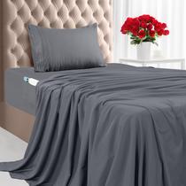 Conjunto de lençóis Utopia Bedding Twin Microfiber 3 peças cinza Conjunto de lençóis Utopia Bedding Twin Microfiber 3 peças cinza