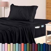 Conjunto de lençóis Utopia Bedding Twin Soft Microfiber, 3 peças, preto Conjunto de lençóis Utopia Bedding Twin Soft Microfiber, 3 peças, preto