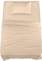 Conjunto de lençóis Utopia Bedding Twin XL, microfibra escovada, bege