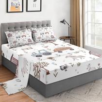 Conjunto de lençóis WeCozy Queen Size Animal Farm Tractor 4 unidades