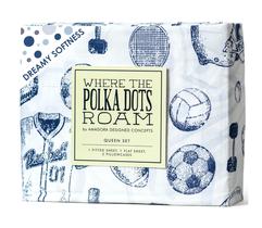 Conjunto de lençóis Where The Polka Dots Roam Kids Sports Queen Size