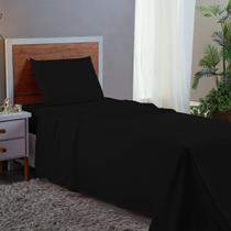 Conjunto de Lençol 400 Fios Solteiro 30cm Altura Toque Macio 3 Peças Liso