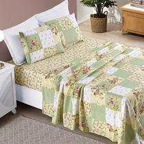 Conjunto De Lencol Casal Queen Size Florença 200 Fios Estampado 04 Peças Super Elegante BOUTI