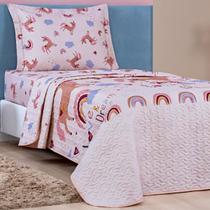 Conjunto De Lencol Solteiro Mundo Kids 200 Fios Dupla Face BOUTI