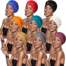 Conjunto de lenços de cabeça Turban Braid para mulheres SATINIOR, 9 peças (fresco)