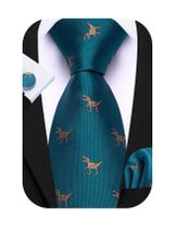 Conjunto de lenços de seda Necktie Barry.Wang Dinosaur 160 cm