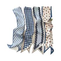 Conjunto De Lenços De Seda Satin Para Mulheres 4 Peças Acessórios Para Cabelo Laços Para Pescoço