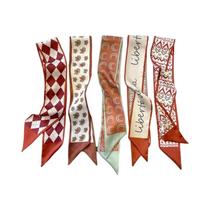 Conjunto De Lenços De Seda Satin Para Mulheres 5 Peças Acessórios Para Cabelo Laços Para Pescoço