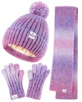 Conjunto de lenços e luvas de inverno para crianças SENPUKI com pompom