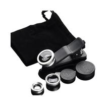 Conjunto De Lentes Para Celular Universal 3 Em 1: Olho De Peixe, Grande Angular E Macro - Lente De
