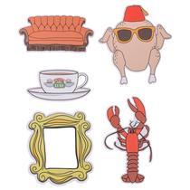 Conjunto de letreiros de festa Silver Buffalo Friends Famous Icons x5 Conjunto de letreiros de festa Silver Buffalo Friends Famous Icons x5