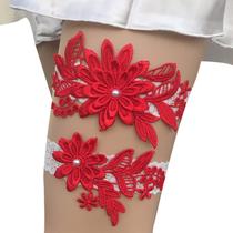 Conjunto de ligas de casamento Taube Stretchy Lace Leg Garter Bride Conjunto de ligas de casamento Taube Stretchy Lace Leg Garter Bride